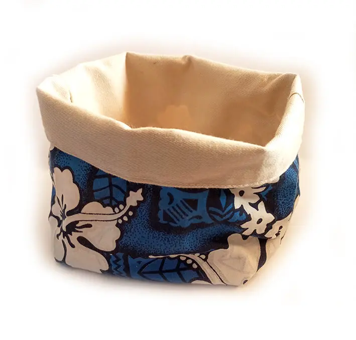 Pochette pochon panière "POLYNESIE" bleu