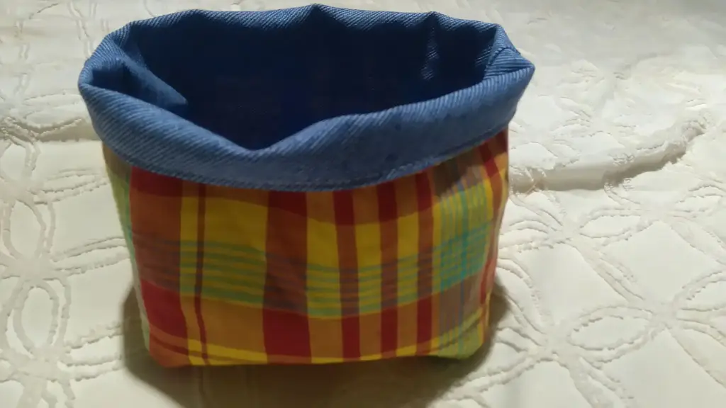 Pochette pochon panière Madras/jean