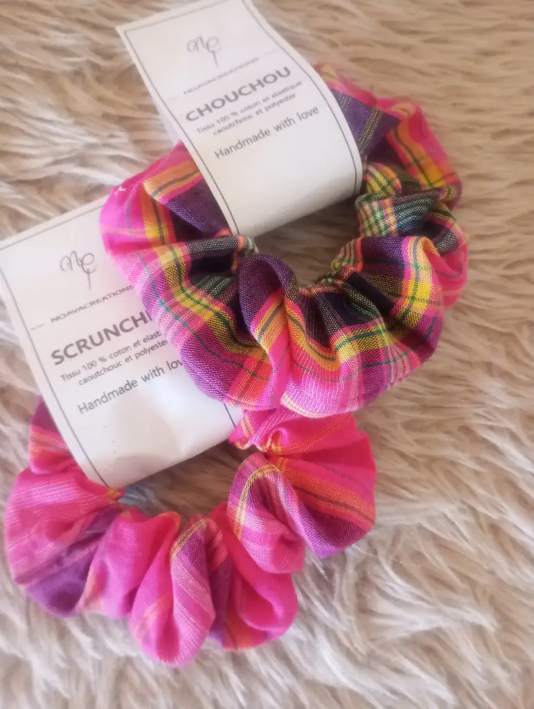 Lot 2 chouchous madras rose