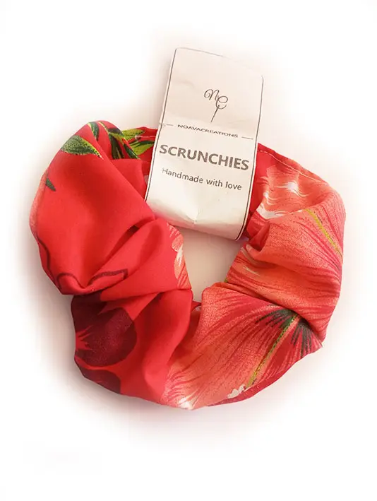 Chouchou fleuri rouge